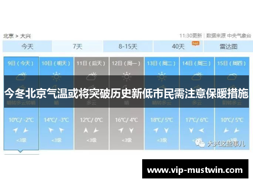 今冬北京气温或将突破历史新低市民需注意保暖措施